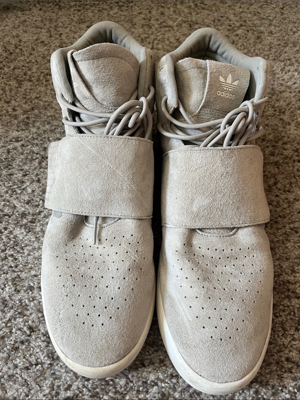 adidas Tubular Invader Strap Sneakers Men’s 13 Cream Suede BB5040